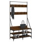 vidaXL Kleiderständer mit Schuhablage Braun Eichen-Optik 100x40x184 cm vidaXL Kleiderständer mit Schuhablage Braun Eichen-Optik 100x40x184 cm