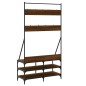 vidaXL Kleiderständer mit Schuhablage Braun Eichen-Optik 100x40x184 cm vidaXL Kleiderständer mit Schuhablage Braun Eichen-Optik 100x40x184 cm