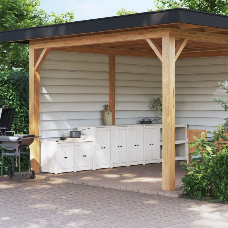 vidaXL Outdoor-Küchenschränke 3 Stk. Weiß Massivholz Kiefer vidaXL Outdoor-Küchenschränke 3 Stk. Weiß Massivholz Kiefer