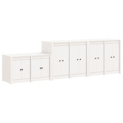 vidaXL Outdoor-Küchenschränke 3 Stk. Weiß Massivholz Kiefer