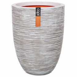 Capi Blumentopf Nature Rib Elegant Tief 46 x 58 cm Elfenbein PKOFI783
