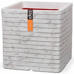 Capi Blumentopf Nature Row Quadratisch 40 x 40 cm Elfenbein PKRWI903