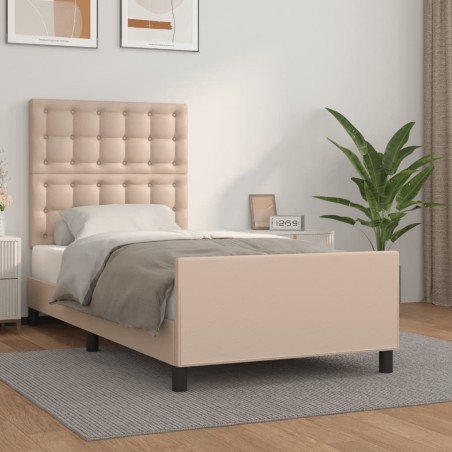 vidaXL Bettgestell mit Kopfteil Cappuccino-Braun 100x200 cm Kunstleder