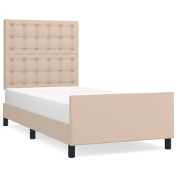 vidaXL Bettgestell mit Kopfteil Cappuccino-Braun 100x200 cm Kunstleder