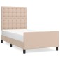vidaXL Bettgestell mit Kopfteil Cappuccino-Braun 100x200 cm Kunstleder vidaXL Bettgestell mit Kopfteil Cappuccino-Braun 100x200 cm Kunstleder