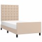 vidaXL Bettgestell mit Kopfteil Cappuccino-Braun 100x200 cm Kunstleder vidaXL Bettgestell mit Kopfteil Cappuccino-Braun 100x200 cm Kunstleder