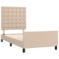 vidaXL Bettgestell mit Kopfteil Cappuccino-Braun 100x200 cm Kunstleder vidaXL Bettgestell mit Kopfteil Cappuccino-Braun 100x200 cm Kunstleder