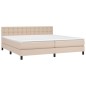 vidaXL Boxspringbett mit Matratze & LED Cappuccino-Braun 200x200cm vidaXL Boxspringbett mit Matratze & LED Cappuccino-Braun 200x200cm
