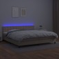 vidaXL Boxspringbett mit Matratze & LED Cappuccino-Braun 200x200cm vidaXL Boxspringbett mit Matratze & LED Cappuccino-Braun 200x200cm