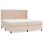 vidaXL Boxspringbett Matratze Cappuccino-Braun 200x200cm Kunstleder vidaXL Boxspringbett Matratze Cappuccino-Braun 200x200cm Kunstleder
