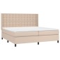 vidaXL Boxspringbett Matratze Cappuccino-Braun 200x200cm Kunstleder vidaXL Boxspringbett Matratze Cappuccino-Braun 200x200cm Kunstleder
