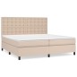 vidaXL Boxspringbett Matratze Cappuccino-Braun 200x200cm Kunstleder vidaXL Boxspringbett Matratze Cappuccino-Braun 200x200cm Kunstleder