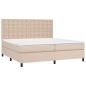 vidaXL Boxspringbett Matratze Cappuccino-Braun 200x200cm Kunstleder vidaXL Boxspringbett Matratze Cappuccino-Braun 200x200cm Kunstleder