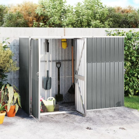 vidaXL Gerätehaus Grau 225x89x161 cm Verzinkter Stahl