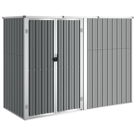 vidaXL Gerätehaus Grau 225x89x161 cm Verzinkter Stahl