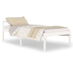 vidaXL Seniorenbett Weiß 100x200 cm Massivholz Kiefer
