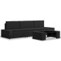 4-tlg. Garten-Lounge-Set Poly Rattan Schwarz 4-tlg. Garten-Lounge-Set Poly Rattan Schwarz