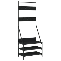 vidaXL Kleiderständer mit Schuhablage Schwarz 70x40x184 cm