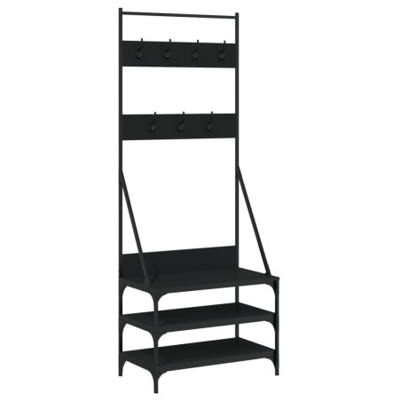 vidaXL Kleiderständer mit Schuhablage Schwarz 70x40x184 cm