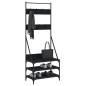 vidaXL Kleiderständer mit Schuhablage Schwarz 70x40x184 cm vidaXL Kleiderständer mit Schuhablage Schwarz 70x40x184 cm