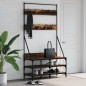 vidaXL Kleiderständer mit Schuhablage Räuchereiche 100x40x184 cm vidaXL Kleiderständer mit Schuhablage Räuchereiche 100x40x184 cm