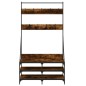 vidaXL Kleiderständer mit Schuhablage Räuchereiche 100x40x184 cm vidaXL Kleiderständer mit Schuhablage Räuchereiche 100x40x184 cm