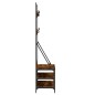 vidaXL Kleiderständer mit Schuhablage Räuchereiche 100x40x184 cm vidaXL Kleiderständer mit Schuhablage Räuchereiche 100x40x184 cm
