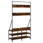 vidaXL Kleiderständer mit Schuhablage Räuchereiche 100x40x184 cm vidaXL Kleiderständer mit Schuhablage Räuchereiche 100x40x184 cm