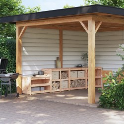 vidaXL Outdoor-Küchenschränke 4 Stk. Massivholz Kiefer