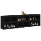 vidaXL Outdoor-Küchenschränke 3 Stk. Schwarz Massivholz Kiefer vidaXL Outdoor-Küchenschränke 3 Stk. Schwarz Massivholz Kiefer