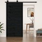 vidaXL Scheunentür Schwarz 100x1,8x204,5 cm Massivholz Kiefer