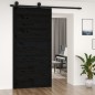 vidaXL Scheunentür Schwarz 100x1,8x204,5 cm Massivholz Kiefer