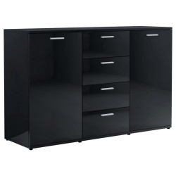 vidaXL Sideboard Hochglanz-Schwarz 120x35,5x75 cm Holzwerkstoff