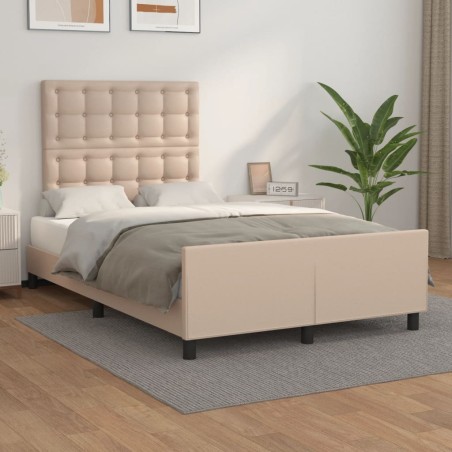 vidaXL Bettgestell mit Kopfteil Cappuccino-Braun 120x200 cm Kunstleder