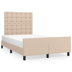 vidaXL Bettgestell mit Kopfteil Cappuccino-Braun 120x200 cm Kunstleder