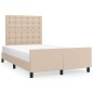 vidaXL Bettgestell mit Kopfteil Cappuccino-Braun 120x200 cm Kunstleder vidaXL Bettgestell mit Kopfteil Cappuccino-Braun 120x200 cm Kunstleder