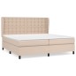 vidaXL Boxspringbett Matratze Cappuccino-Braun 200x200cm Kunstleder vidaXL Boxspringbett Matratze Cappuccino-Braun 200x200cm Kunstleder