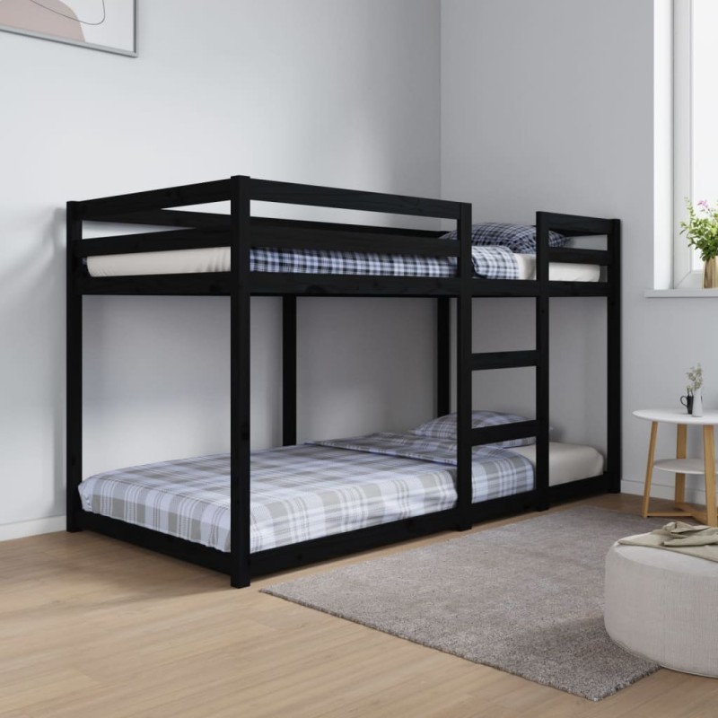 vidaXL Etagenbett Schwarz 90x190 cm Massivholz Kiefer vidaXL Etagenbett Schwarz 90x190 cm Massivholz Kiefer