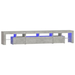 vidaXL TV-Schrank mit LED-Leuchten Betongrau 230x36,5x40 cm