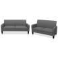 vidaXL 2-tlg. Sofagarnitur Stoff Dunkelgrau vidaXL 2-tlg. Sofagarnitur Stoff Dunkelgrau