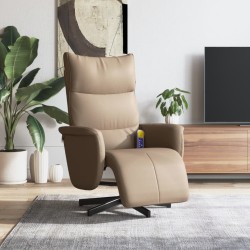 vidaXL Massagesessel mit Fußteil Cappuccino-Braun Kunstleder