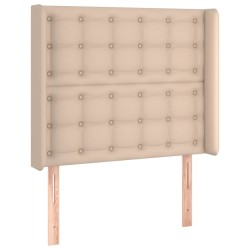 vidaXL Kopfteil mit Ohren Cappuccino-Braun 103x16x118/128cm Kunstleder