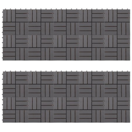 vidaXL Terrassenfliesen 20 Stk. Grau 30 x 30 cm Massivholz Akazie