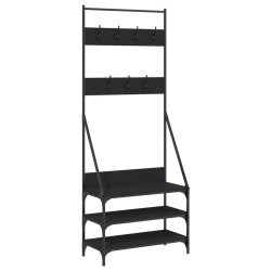 vidaXL Kleiderständer mit Schuhablage Schwarz 72x34x184 cm