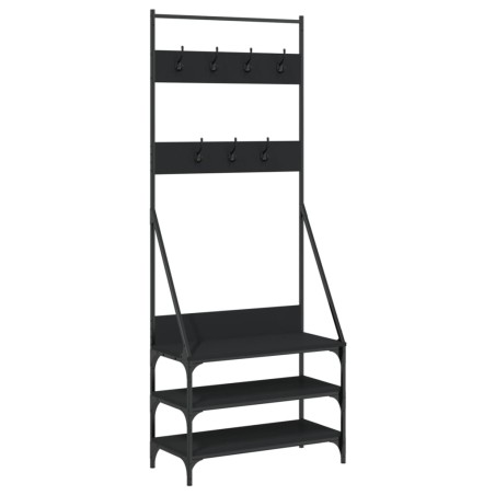 vidaXL Kleiderständer mit Schuhablage Schwarz 72x34x184 cm