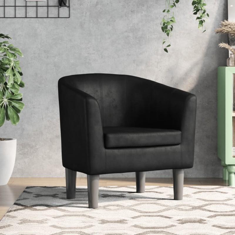 vidaXL Clubsessel Schwarz Kunstleder vidaXL Clubsessel Schwarz Kunstleder