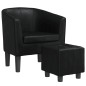 vidaXL Clubsessel mit Fußhocker Schwarz Kunstleder vidaXL Clubsessel mit Fußhocker Schwarz Kunstleder