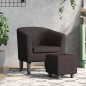 vidaXL Clubsessel mit Fußhocker Braun Kunstleder vidaXL Clubsessel mit Fußhocker Braun Kunstleder