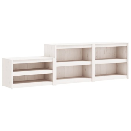 vidaXL Outdoor-Küchenschränke 3 Stk. Weiß Massivholz Kiefer