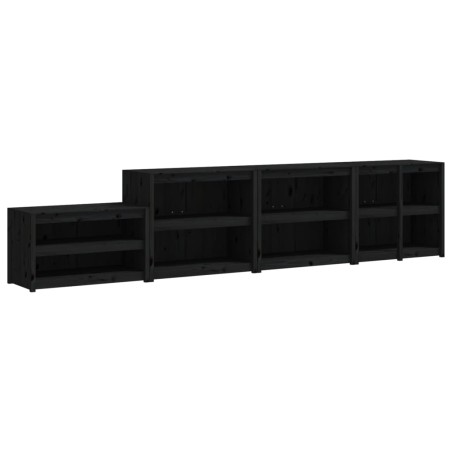 vidaXL Outdoor-Küchenschränke 4 Stk. Schwarz Massivholz Kiefer